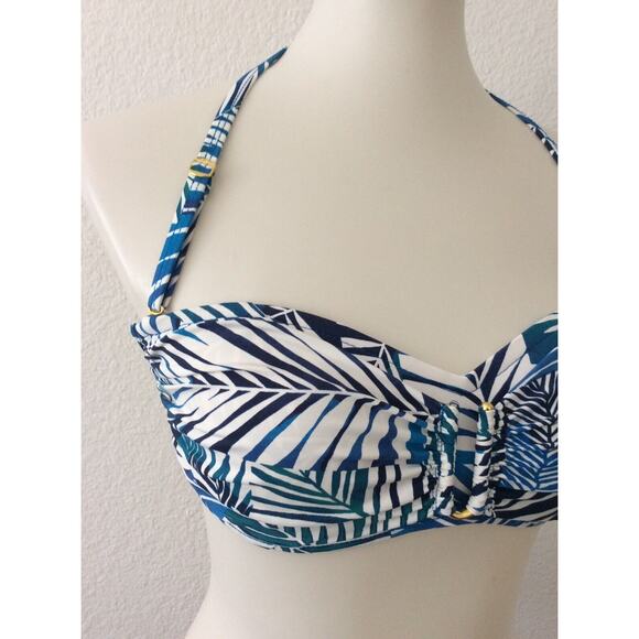 Bleu Rod Beattie Bikini Top Halter Tropical Blue Swimwear - Picture 3 of 10